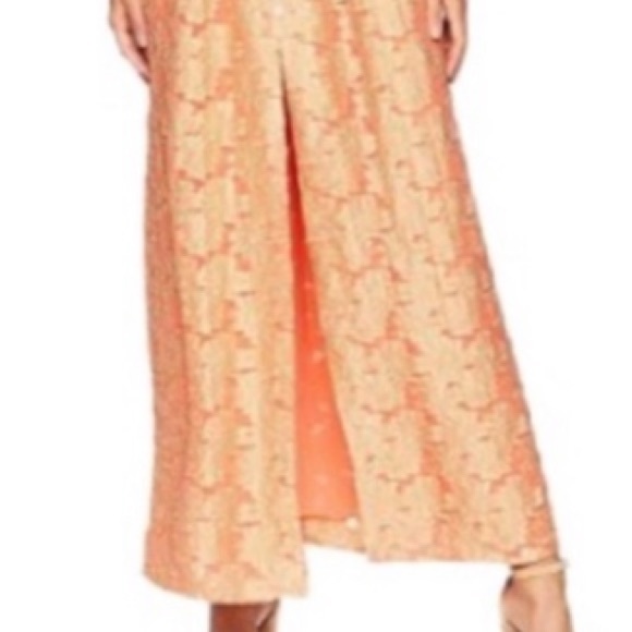 FREE PEOPLE EMBROIDERED MAXI DRESS IN APRICOT STUNNING FULLY LINED SIZE 6 - Picture 8 of 13